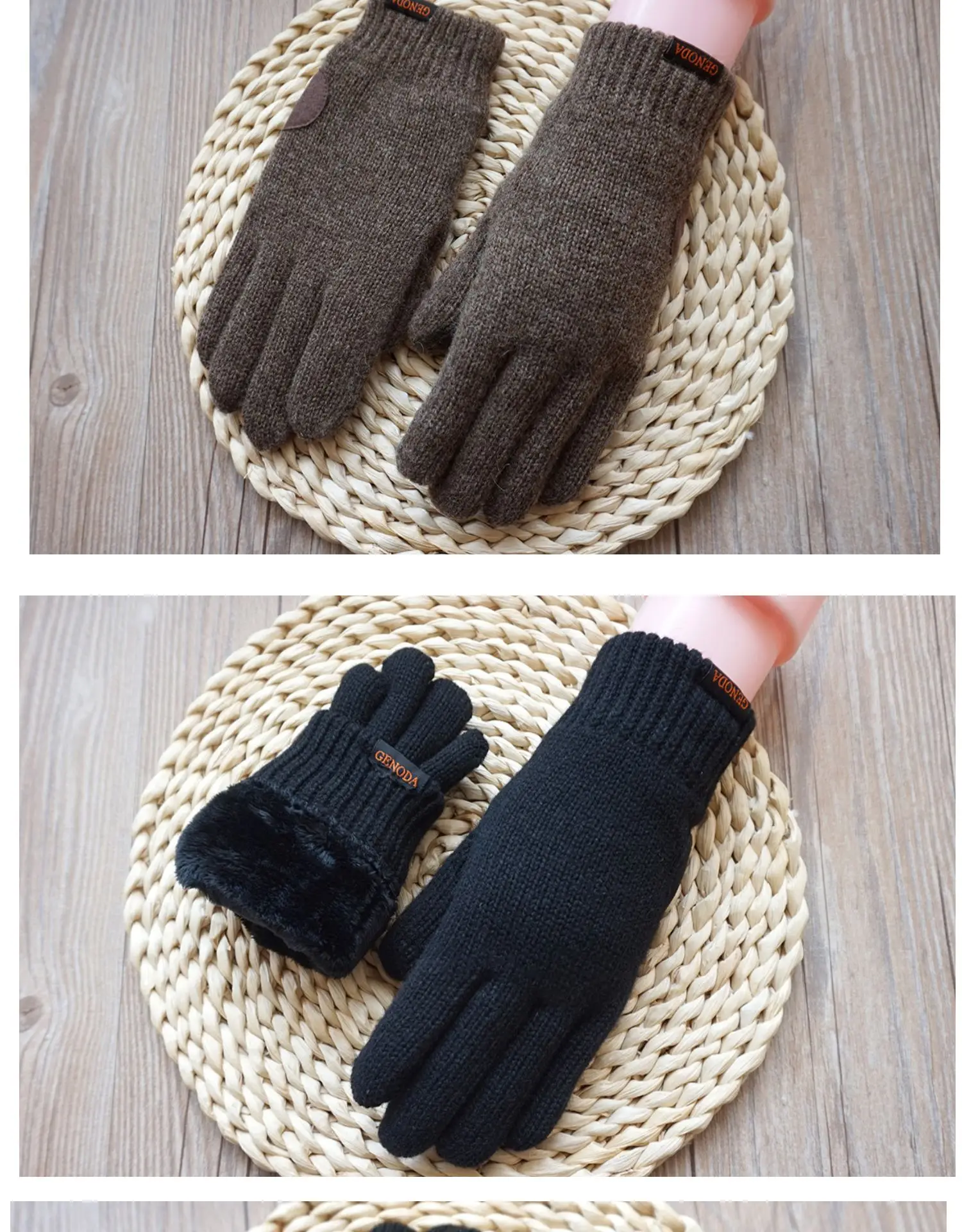 Новые женские перчатки с сенсорным экраном теплые перчатки Модные женские зимние Бархатные толстые теплые шерстяные вязаные перчатки варежки