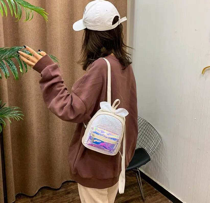Студенческая сумка для девочек с милыми пайетками, однотонная, черная, красная, розовая, с бантом, через плечо, ранец, школьные рюкзаки для путешествий, рюкзак для маленьких девочек