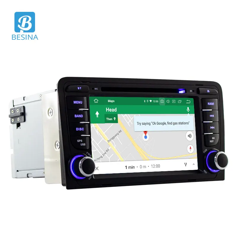 Excellent Besina 2 Din Car Radio Android 9.0 Car DVD Player For AUDI A3 S3 2002-2011 GPS Navi Steering Wheel Multimedia Auto Audio Canbus Video Stereo WIFI 4G RAM 64G ROM 2