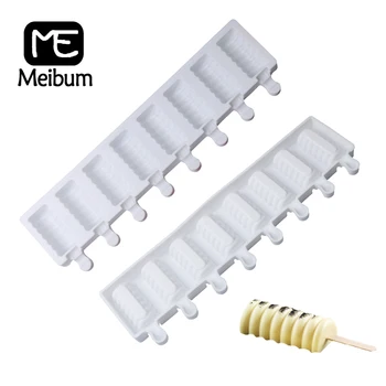 

Meibum 8 Cavity Spiral Ice Cube Silicone Mold Ice Cream Fruit Juice Dessert Mould Child POP Chocolate Frozen Lolly Sucker Tray