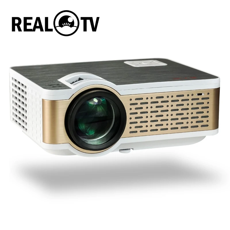 Real tv W5 Full HD светодиодный проектор 4K 4000 люмен HDMI USB 1080p Портативный кинопроектор