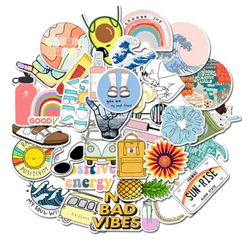 

35 Pcs Vsco Stickers for Hydro Flask Vsco Girls Stuff Cute Waterproof Trendy Stickers for Computer Laptop Macbook Ipad Vinyl