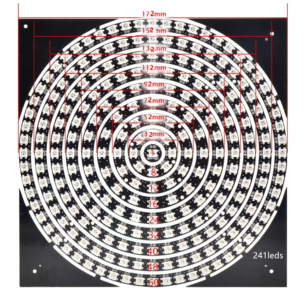 Mokungit Быстрая доставка 5 шт. WS2812B кольцо 241 SK6812 Кольцо RGB RGBW светодиодное 5050