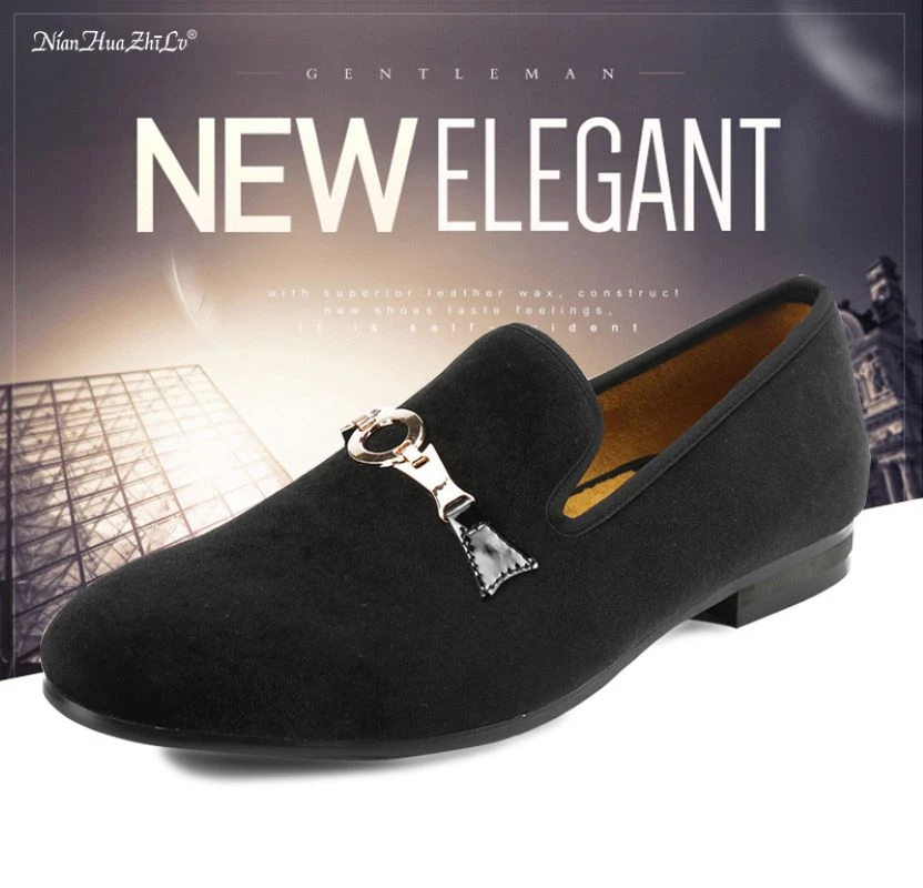 mens velvet smoking slippers