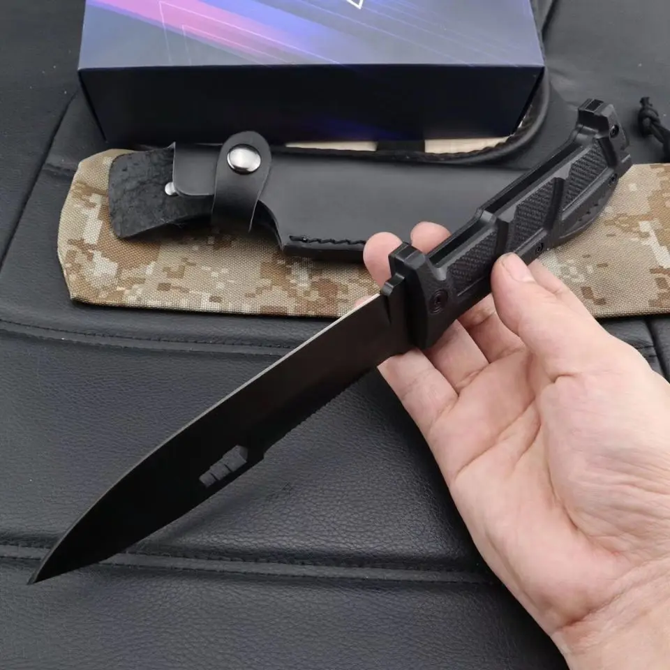 Mengoing военный тактический черный нож для выживания 8Cr13 стальное лезвие охотничьи ножи с фиксированным лезвием с оболочкой