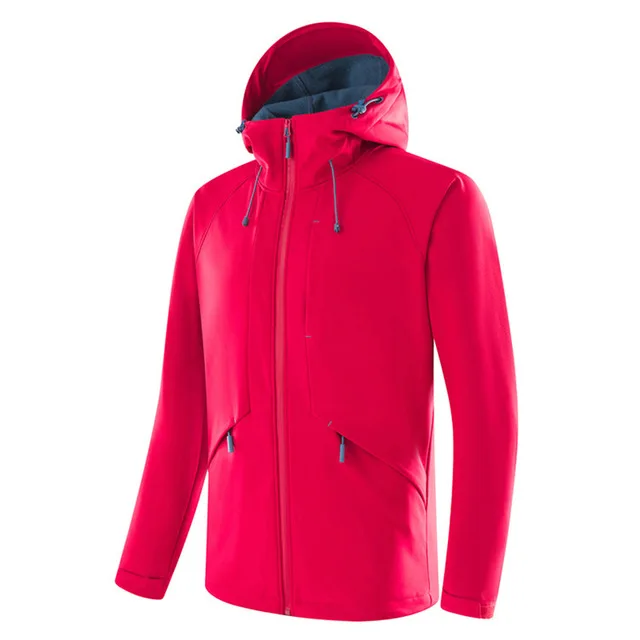 JACKSANQ мужские и женские флисовые походные толстые спортивные куртки ветрозащитный, альпинизм ветровка треккинг Кемпинг Мужское пальто RA335 - Цвет: Men Red
