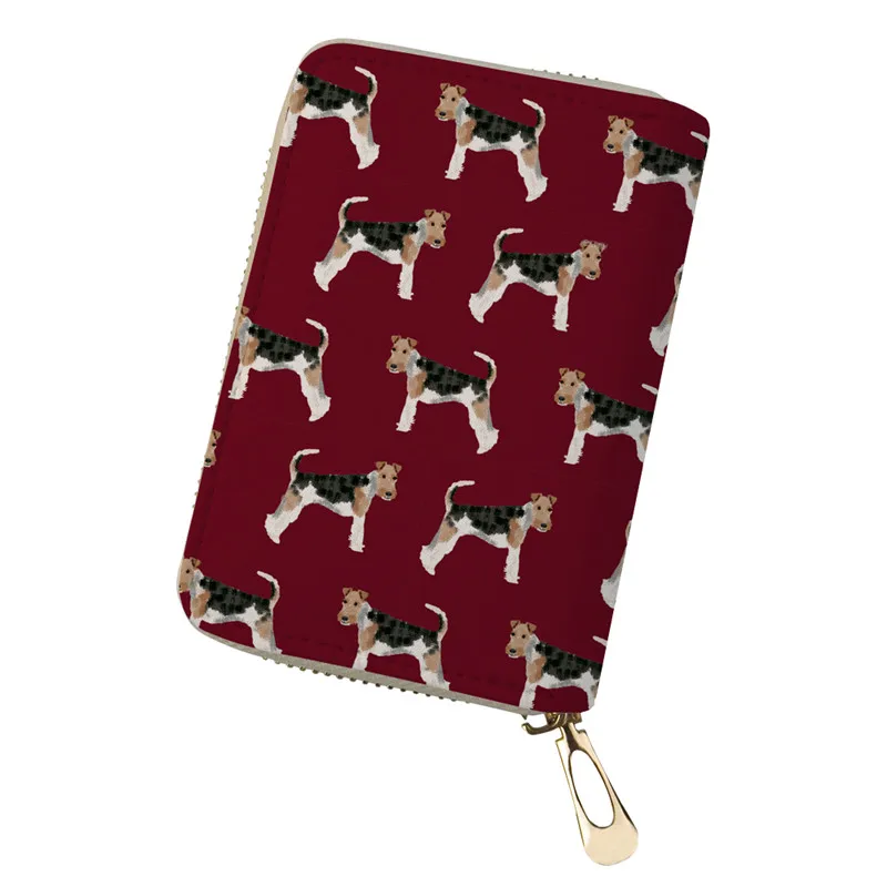 THIKIN Wire Fox Terriers, женские держатели для карт и удостоверений, милые деловые кошельки для кредитных карт, дамские из искусственной кожи, для паспорта - Цвет: ALWK450Z5