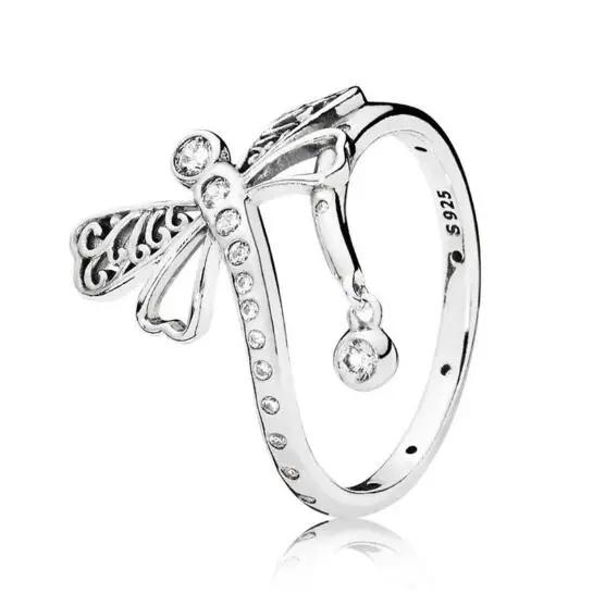 

Original 925 Sterling Silver Ring Delicate Dreamy Dragonfly Ring For Women Wedding Engagement Party Gift Fashion Jewelry