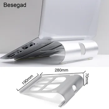 

Besegad Ergonomic Aluminum Laptop Stand Cooling Bracket Tablet Holder for Macbook Air Pro Chromebook All Notebooks Laptop Mount