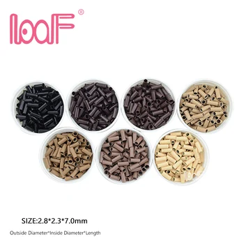 

LOOF 1000pcs 2.8*2.3*7.0mm Copper Tubes Microlinks Micro Rings Hair Beads For Human Feather Hair Extensions Tools