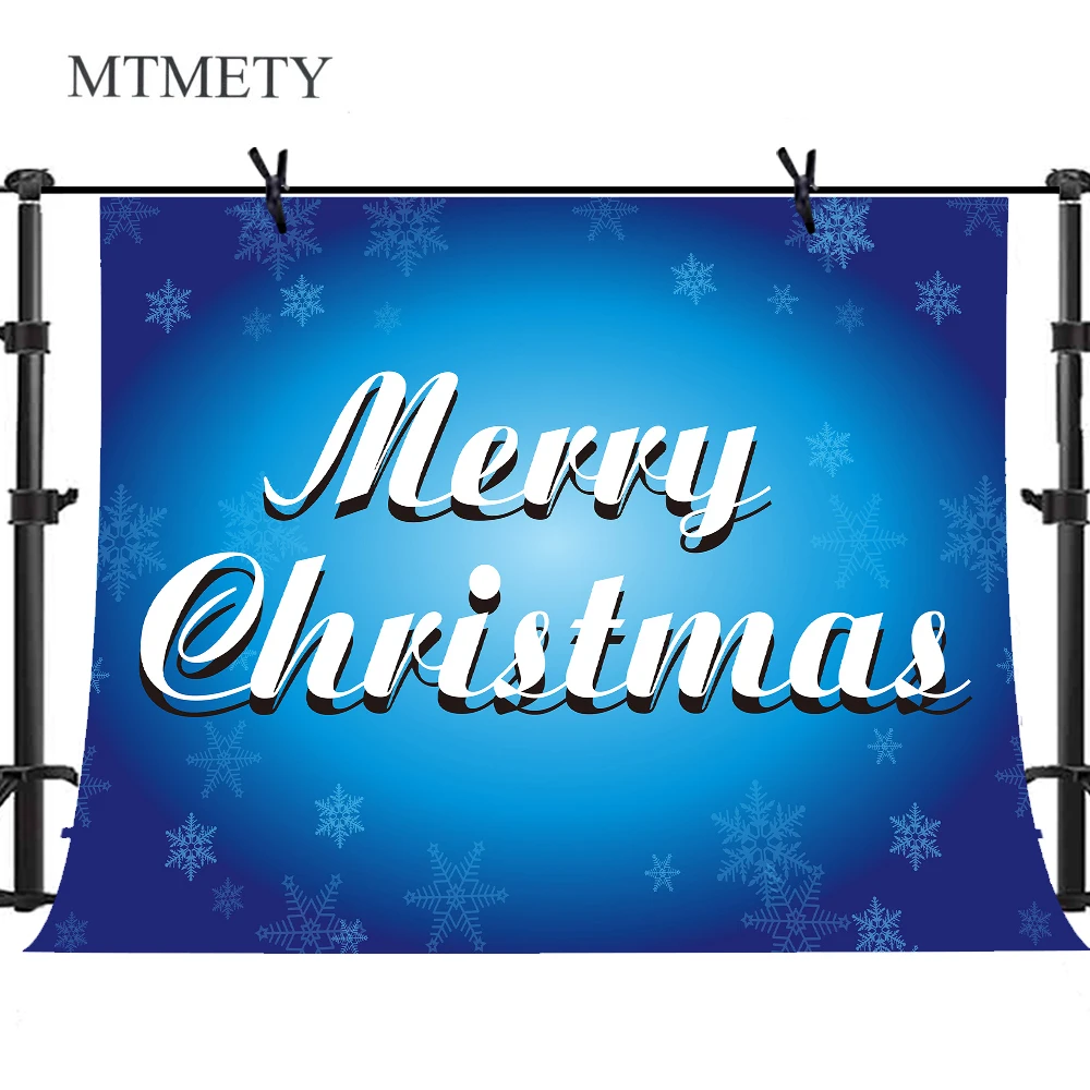 

MTMETY Blue Christmas Background Vinyl Snowflake Baby Photography Backgrounds Customized Photographic Backdrops For Photo Studio