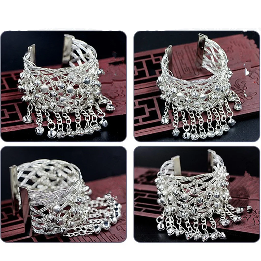 Vintage Bell Tassels Upper Arm Cuff Armlet Armband Bracelet Brangle Jewelry