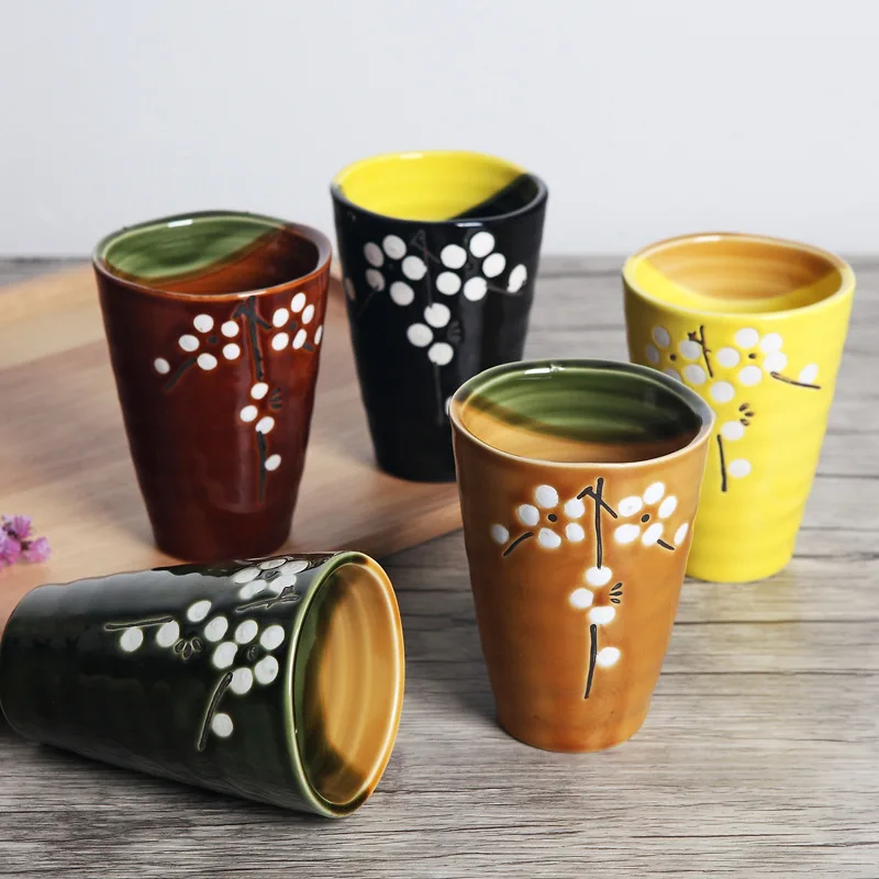 

Japanese creative Retro Style Ceramic Cups lovers tea cup water cup Kung Fu Tea Set Tableware restaurant Gift for Friends