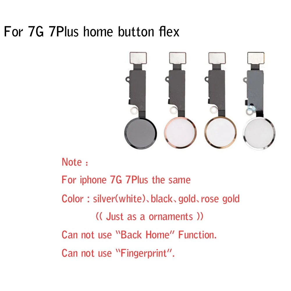 50 шт./лот кнопка Home с гибким кабелем для iPhone 5S 6g 6 6s plus 7g 7 Plus кнопка Home Flex сборка
