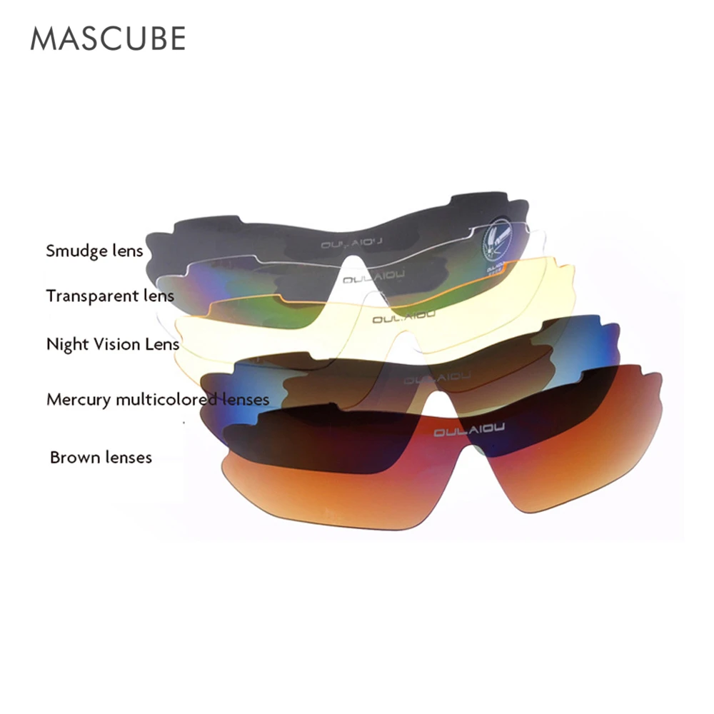 MASCUBE UV400 Защитные очки для альпинизма, пешего туризма, тактические очки, спортивные защитные очки для охоты, 5 линз oculos feminino