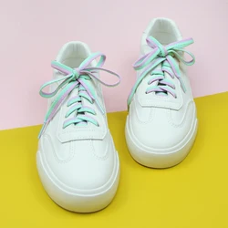 basket femme cordon Dunk lacets élastiques Cyan violet vert, 1 paire, accessoires bas, pour basket ball, femmes, patins, Tennis, garçon, couture, Diy, à la mode 