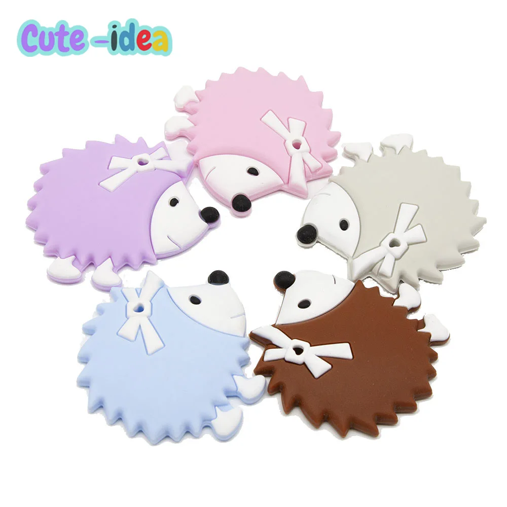 

Cute-Idea 1PC Hedgehog Cartoon Animal Nursing Pacifier Pendants Chain Lovely Shape Teether Soft Baby Product Teething Food Grade