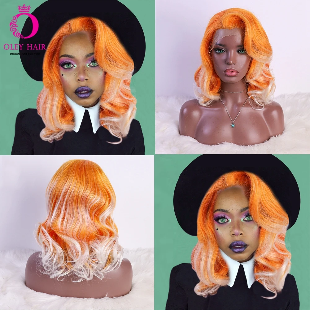Orange and white wig Clearance