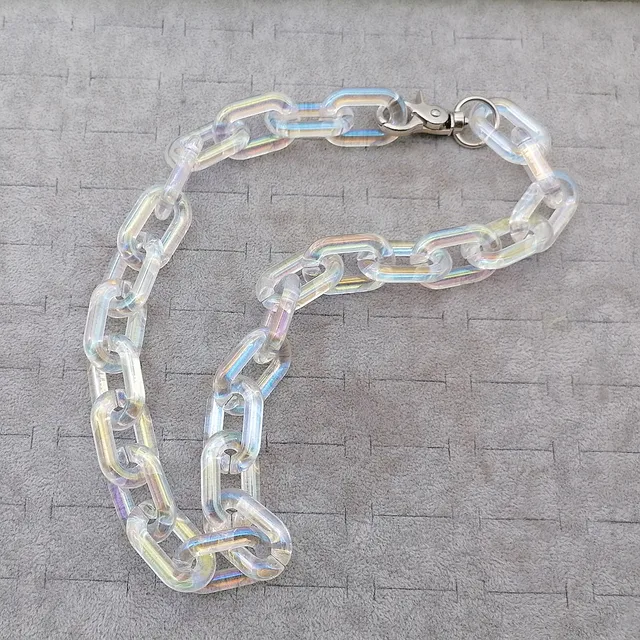 FishSheep Fashion Neon Color Acrylic Chain Necklace For Men Women Harajuku Punk Resin Big Choker Necklace 2020 Fashion Jewelry AB-Clear as photo