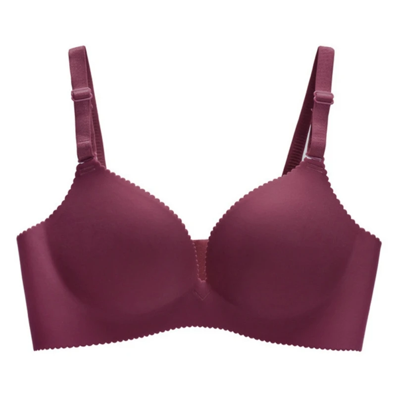 

Woman Lingerie Underwear Comfortable Bra Solid Color Daily One-Piece Smooth Seamless Underwire Gather-Up Intimates