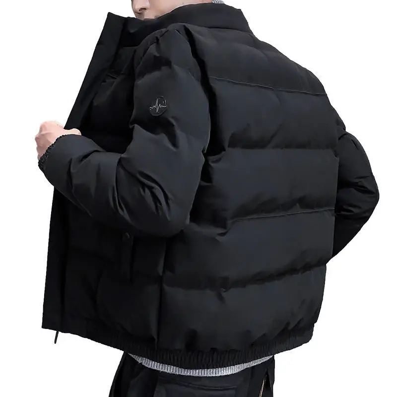 

Men Fashion Cotton-padded Jacket Winter Warm Thicken Windbreaker Coat Outwear Tops Trench Coat For Male All Match Streetwear