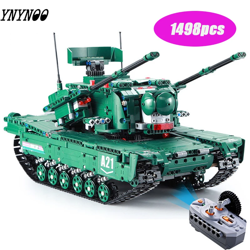 

1498Pcs Military Weapon Series The M1A2 RC Tank Model Building Blocks Legoings Educational Toys for Children Christmas Gifts
