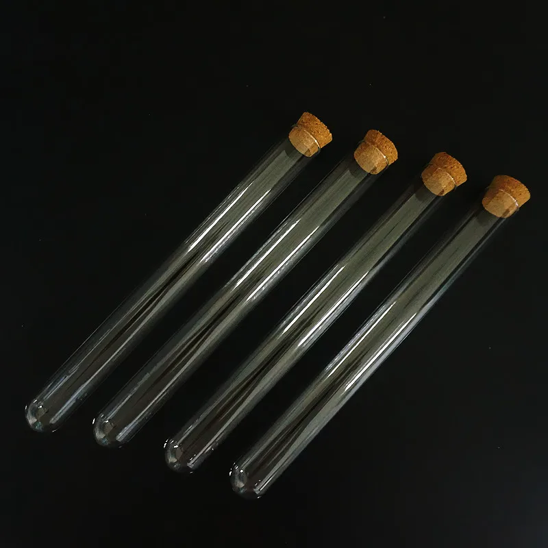 Tubos de Teste de Vidro Redondo com Fundo de Cortiça para Tipos de Laboratórios Escolas de Vidro Transparente Tubo Tamanhos 18x180mm - 24 6 Cheap Tubo de ensaio