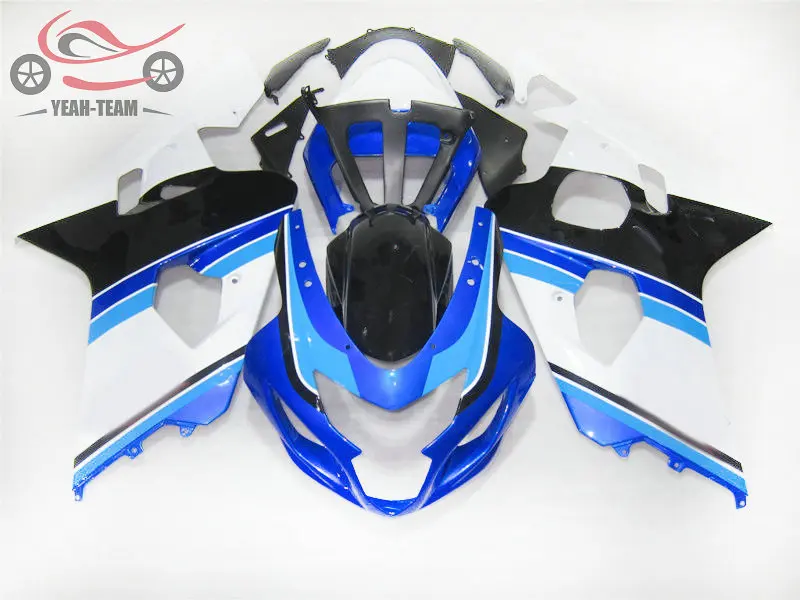 

Бесплатная пользовательская Обтекатели для кузова для Suzuki K4 2004 2005 GSXR750 04 05 GSXR 600 750 сине-белый корпус из АБС-пластика, детали для мотоциклов