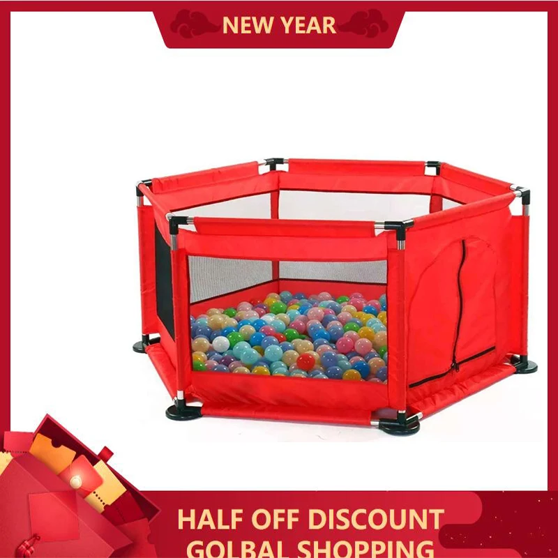 

Portable children's playpen baby safety fence folding play fence 6 months -3 year old size:130*113*65cm