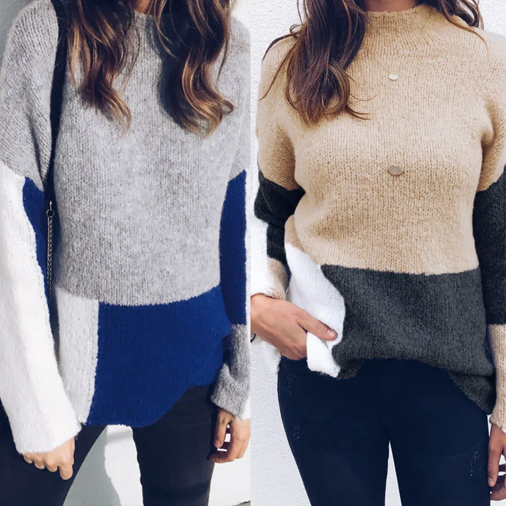 Женские зимние свитера, пуловеры, джемперы, вязаная одежда, модные женские вязаные свободные свитера, женские прямые поставки Z829