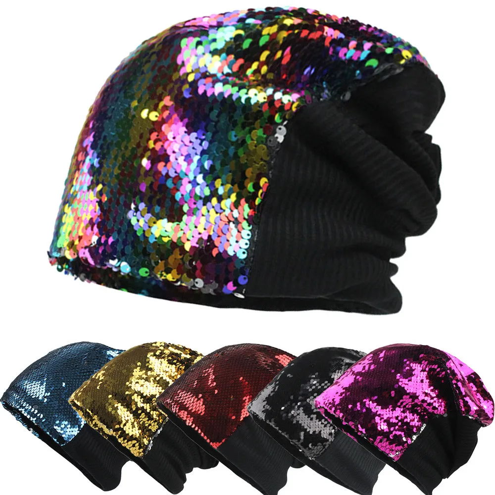 Fashion Winter women's hats a cap beanie knitted hat шапка женская Sequined Warm Earmuffs Sun Sunscreen Dust Cap h4 |
