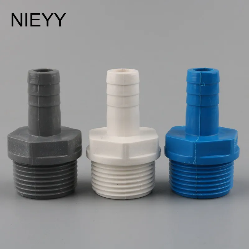 

4pcs 3/4'' Male Thread To 12/16Mm Hose Connector Quick Connector PVC Straight Connector Garden Irrigation Plastic Pagoda Joints