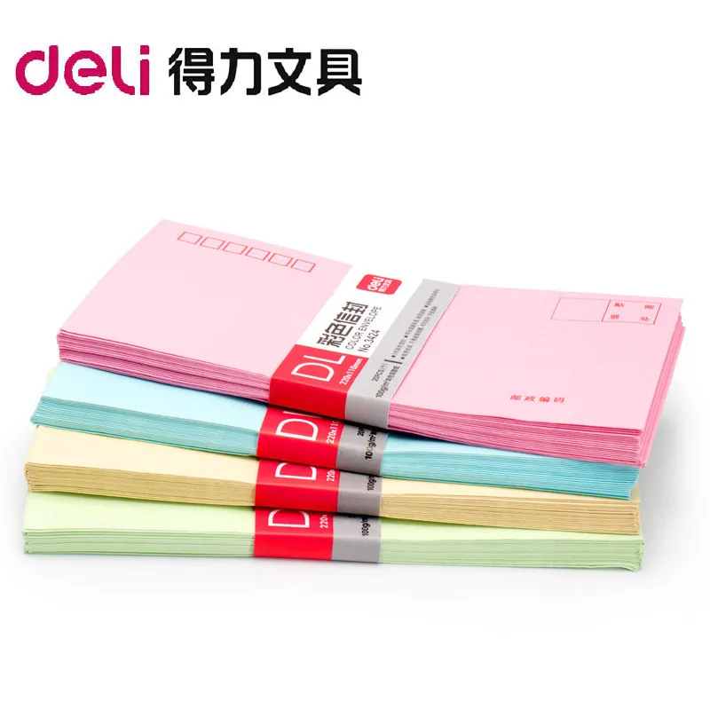

3424 Color Envelope Chinese Standard Thickened Letter No.5# 20PCS/Pack 220*110mm Learning Stationery Office Supplies