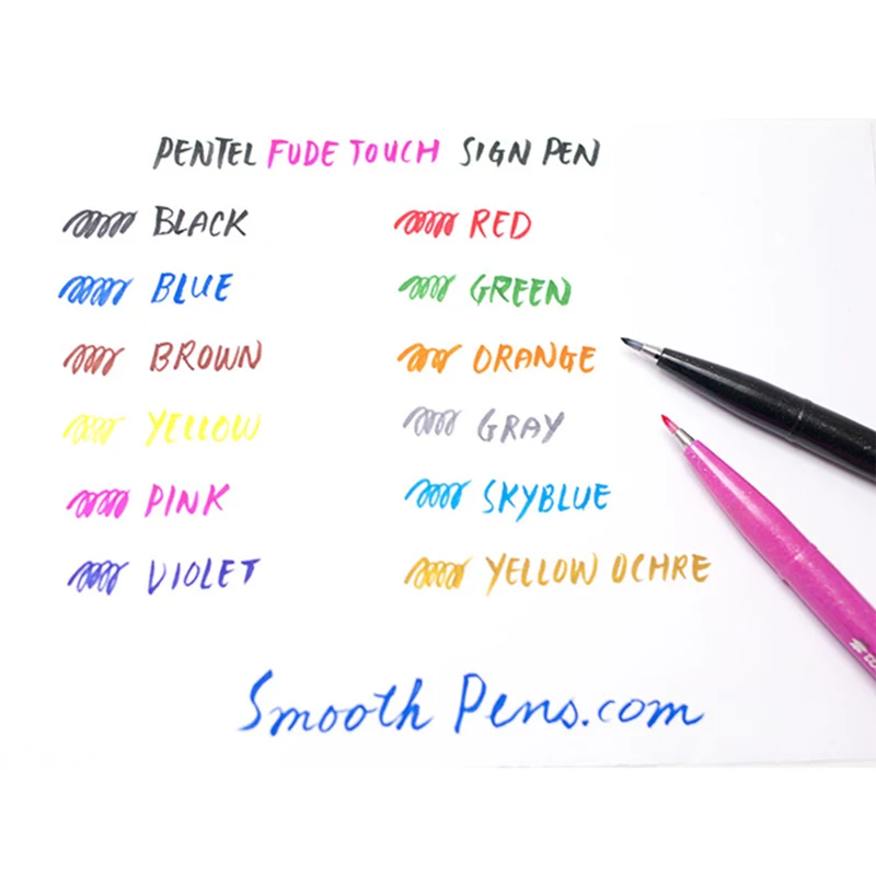 Японский гибкий наконечник Pentel Fude Touch SES15C ручки с мягкой кистью ручка для