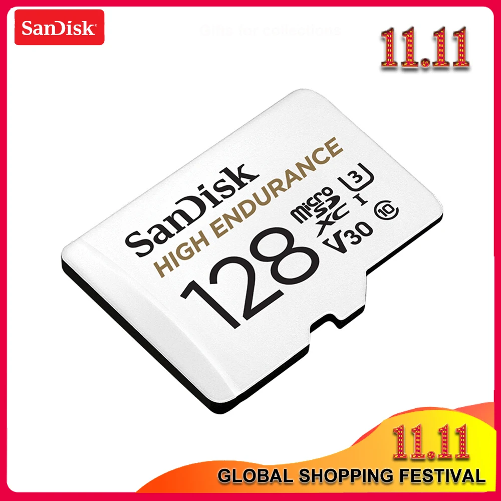 

SanDisk Micro SD Card High Endurance memory Card C10 V30 U3 4K 32GB 64GB 128GB 256GB TF Cards for Dash Cam Home Video Monitoring