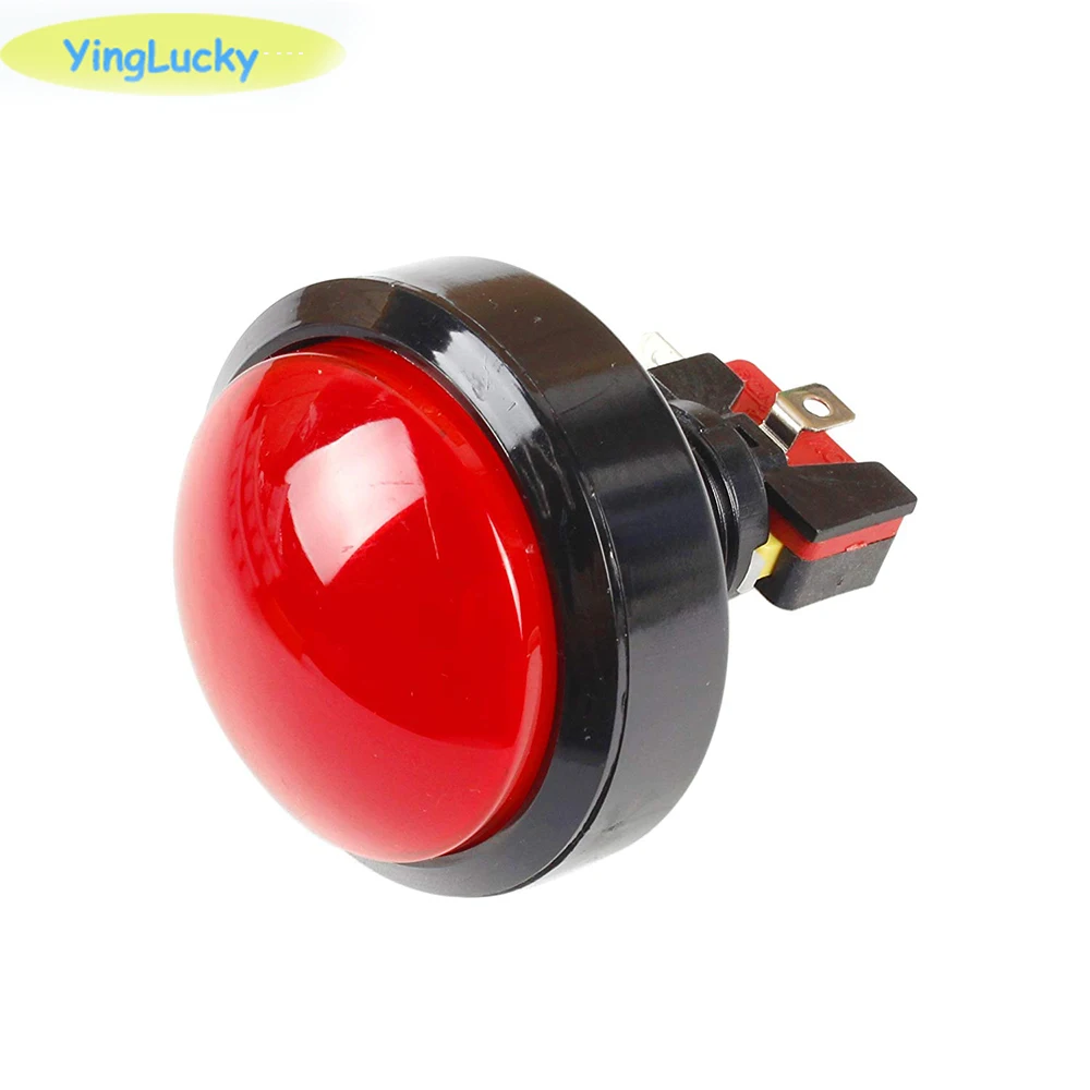 yinglucky 2pcs Big Dome Pushbutton 60mm Illuminated Arcade Push Buttons Led 12v Power Button Switch Push Button with Microswitch