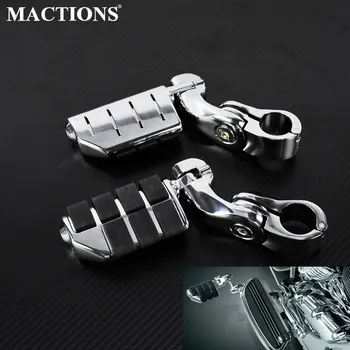 

Universal 32mm Foot Pegs Motorcycle Chrome Highway Footrest Footpegs Short Angled Mount Clamp For Yamaha For Honda For Harley