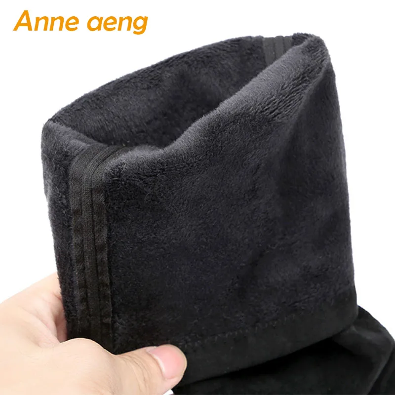 New Winter Women Mid-Calf Boots High Square Heel Pointed Toe Solid Metal Sexy Ladies Women Shoes Black Warm Boots