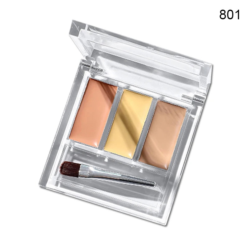 Hot 3 Color Concealer Palette Cream Texture Cover Acne Marks Spots Freckles Dark Circles New Fashion Women Girl Makeup t6 - Цвет: 801