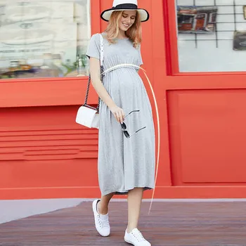 

Maternity Dress Women's Maternity Dress Pregnant Women Dress Short-sleeved Dress Plus Size Women's Loose Maternity Dress