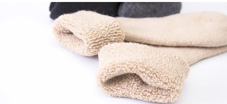Зимние Утепленные махровые шерстяные носки мужские нарядные носки подарки для мужчин мужские супер толстые рождественские носки сплошной цвет