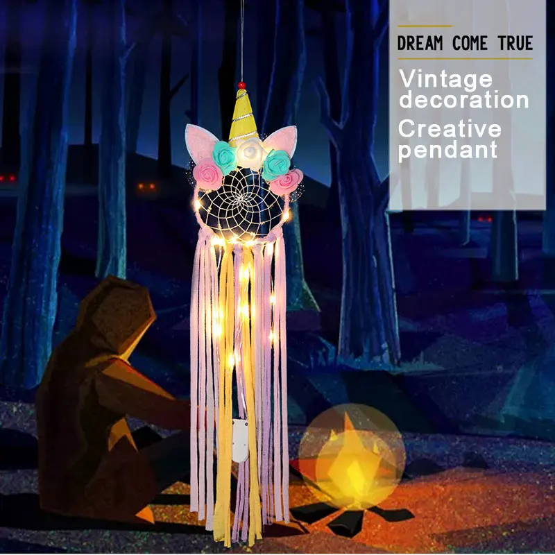 

LED Unicorn Dreamcatcher for Girls Room Nursery Decor Wall Hanging Decoration Dream Catcher Kids Room Birthday Wedding Gift