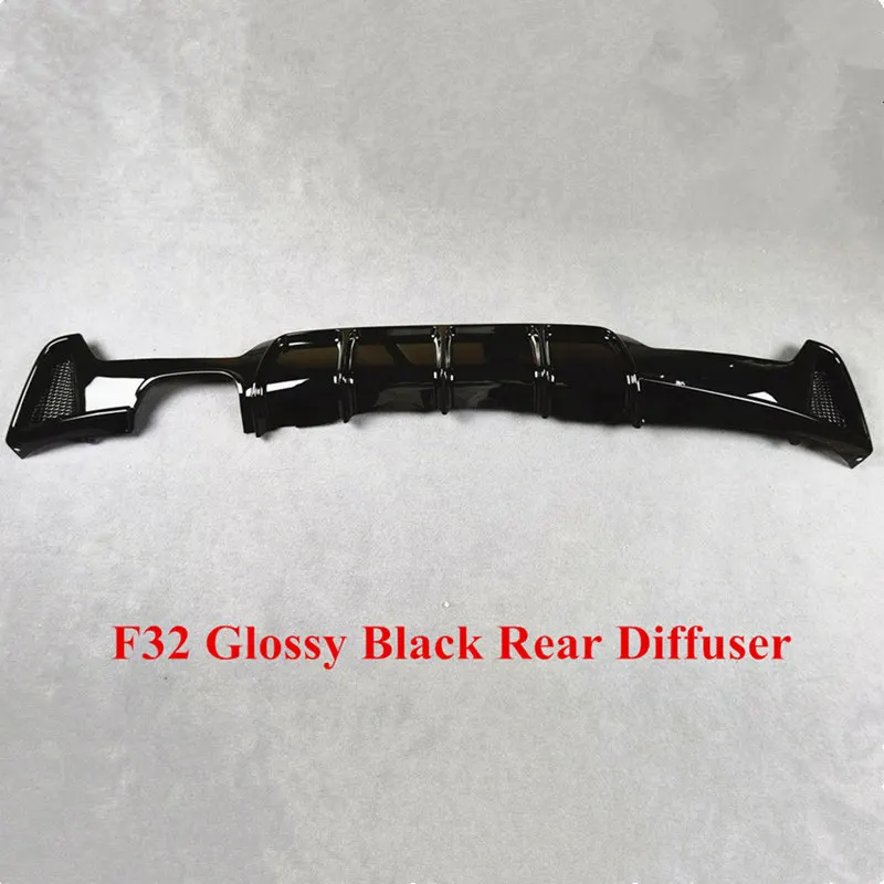 

New 1 Piece Double Outlet Glossy Black Rear Bumper Lip Diffuser For BMW 4 Series F32 F33 F36 2013+ MP Style