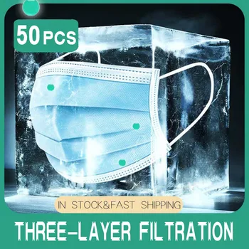 

FAST SHIPPING 3 Layer Filter Mask Respirator Disposable Face Mask Non-woven Protective Anti-dust Mouth Mask Breathable Masks