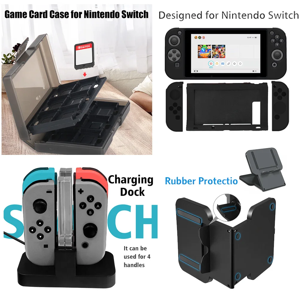 Набор игровых аксессуаров для Nintendo Switch дорожная сумка переноски Joycon защитный