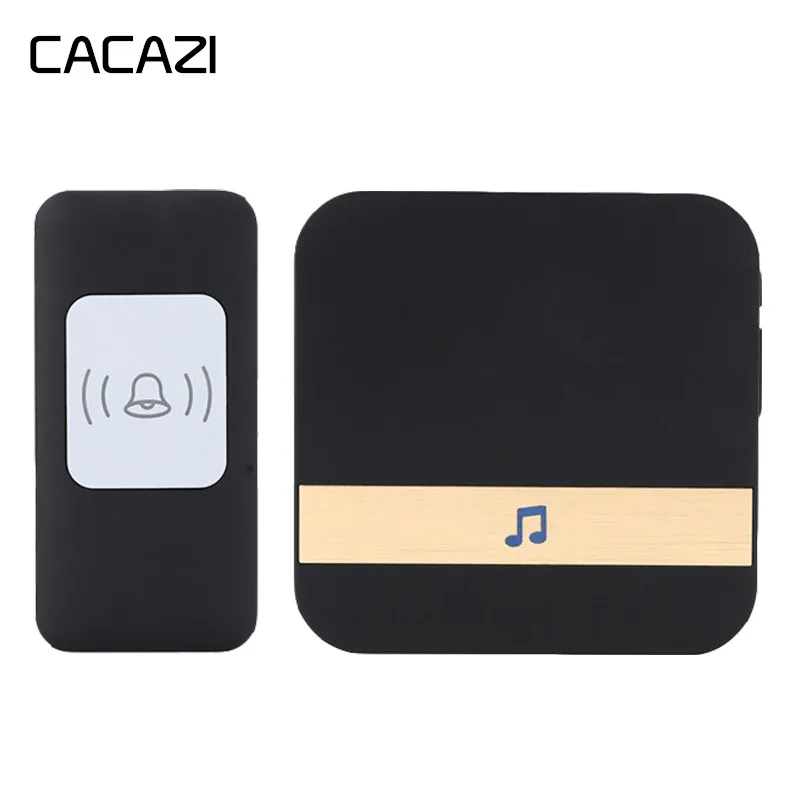 CACAZI 무선 초인종 방수 300m 원격 LED 라이트 배터리 버튼 수신기 홈 무선 벨 52 차임 4 볼륨