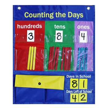 

Children Educational Pocket Chart 10 Giant Standard Insert Card Home Scheduling Transparent Pocket Charts for School Teaching