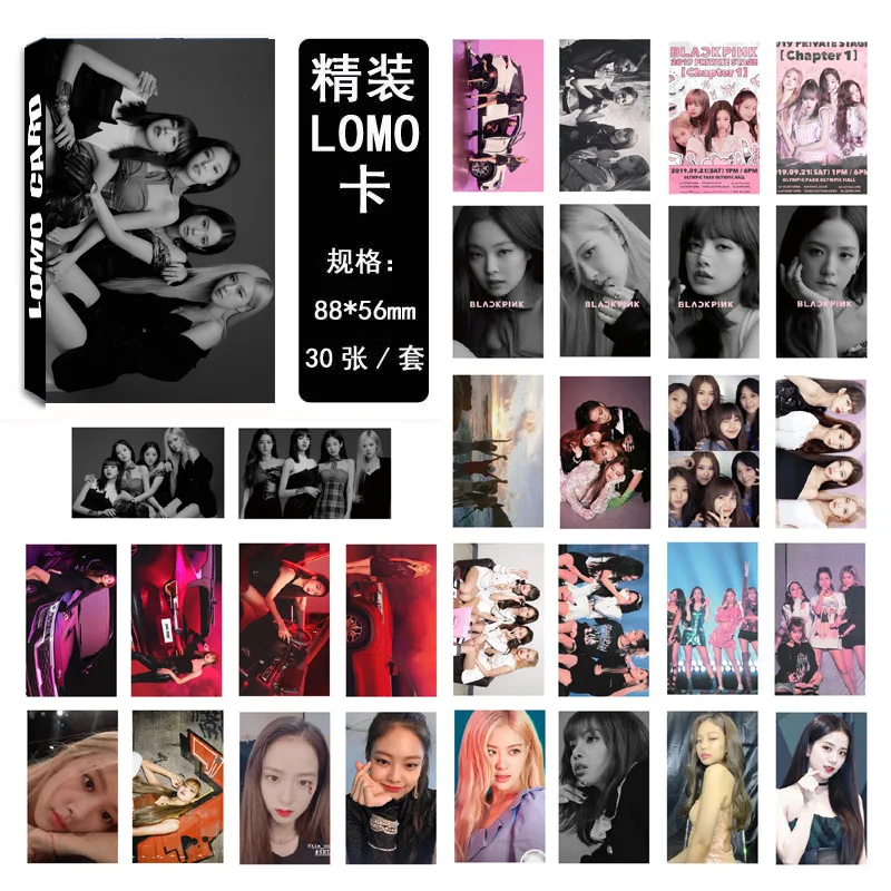 

30Pcs/set KPOP BLACKPINK NEW STYLE Self Made Paper Lomo Card Photo Card Poster Photocard Fans Gift Collection Stationery Set