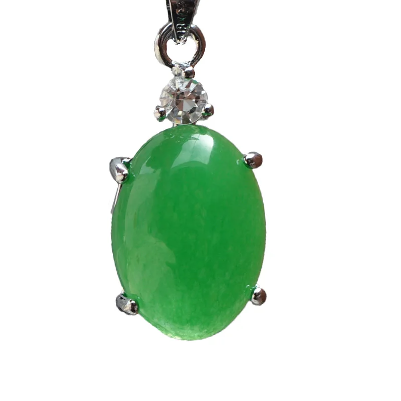 

Green Malay Jade Pendant Lucky Beads Pendant Necklace Gift for Women's Jade Stone Jewerly