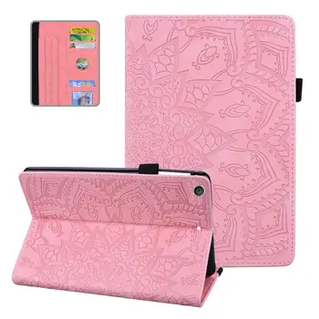 

Tablet Case for ipad 10.2 2019 Case Embossed Flower Pattern PU Leather Flip Card Slots Shockproof Stand Shell Smart Coque Funda